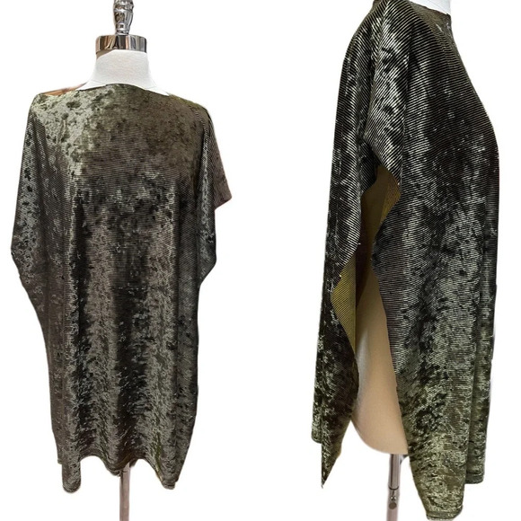 One size fits most metallic velvet poncho custom overs shirt - Picture 2 of 8